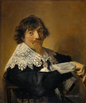  hombre Pintura - Retrato de un hombre posiblemente Nicolaes Hasselaer Siglo de Oro holandés Frans Hals